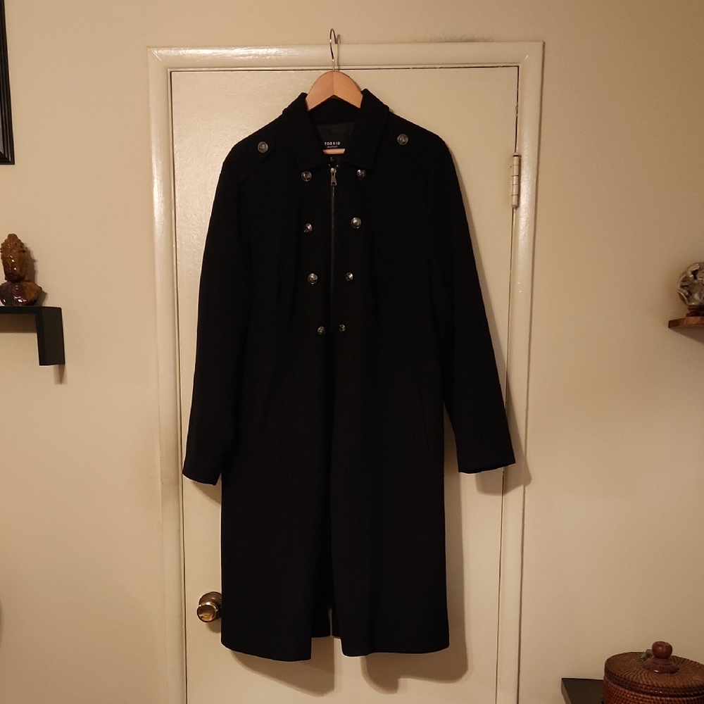 Torrid Cold Weather Cozy Zip Front Military Coat 2X Excellent Condition